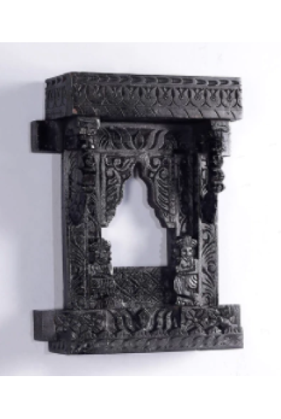 Black Solid Wood Jharokha